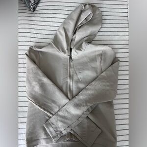 Vuori Waffle Seamless Zip Hoodie - Ecru
